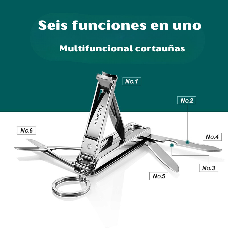 Cortaúñas Multifuncional, Herramienta de Acero Inoxidable